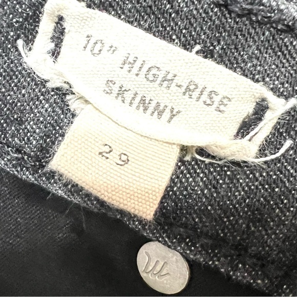 Madewell 10” High Rise Released Hem Black Wash Skinny Jeans Women’s 29 - Picture 15 of 16
